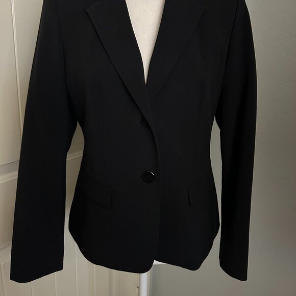Nine West Women's Black 2-Button Poly/Viscose/Elastane Fully Lined Blazer Size 4 - Picture 2 of 10
